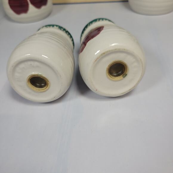 Vintage Alco Apple Garden Set Salt Pepper Shakers, Napkin Holder, Sugar Creamer - Picture 4 of 9